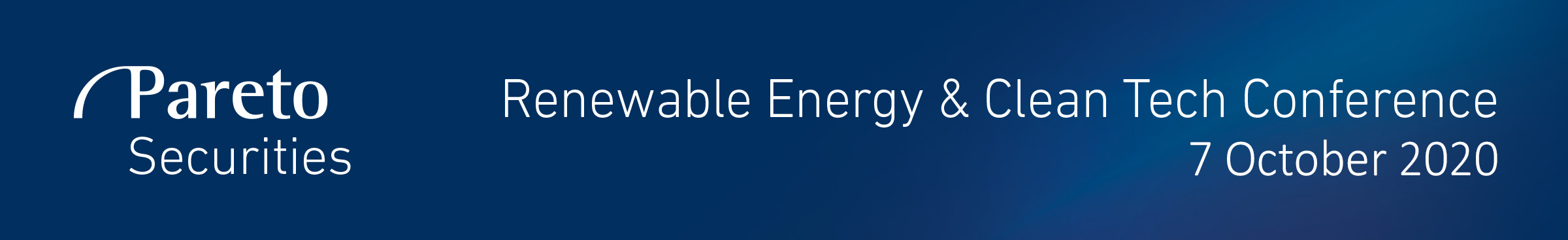 Header image for Pareto Securities' Renewable Energy & Clean Tech Conference