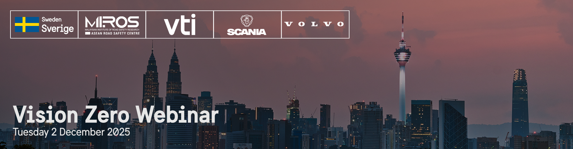 Header image for Sweden-Malaysia Vision Zero Webinar