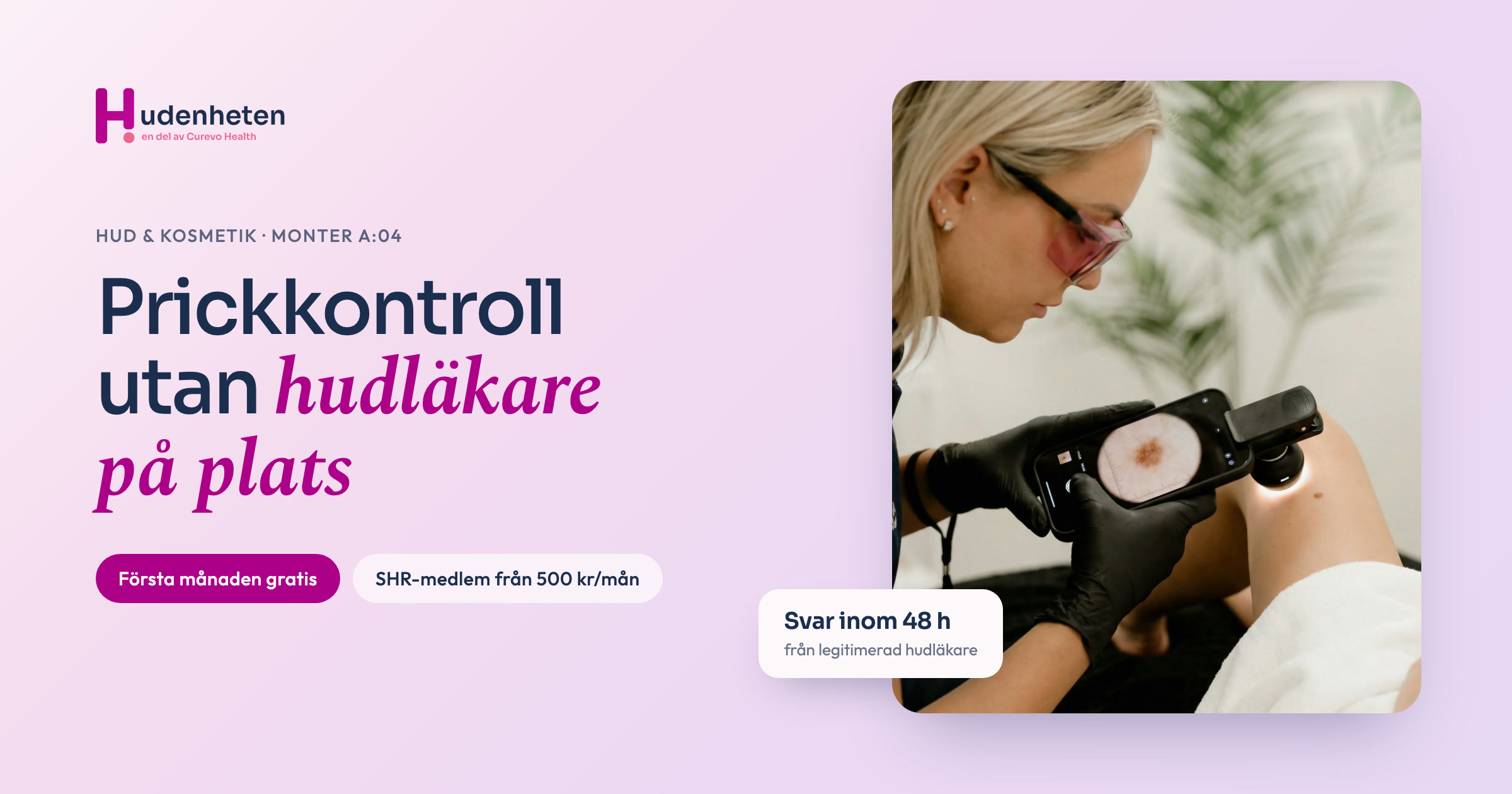 Hudterapeut tar en dermatoskopibild av ett födelsemärke