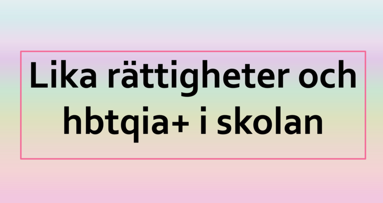 Profile image for 68. Lika rättigheter och HBTQIA+ i skolan