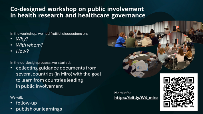Profilbild för Pre-conference: Co-designed workshop on best practices for public involvement in health research and healthcare governance
