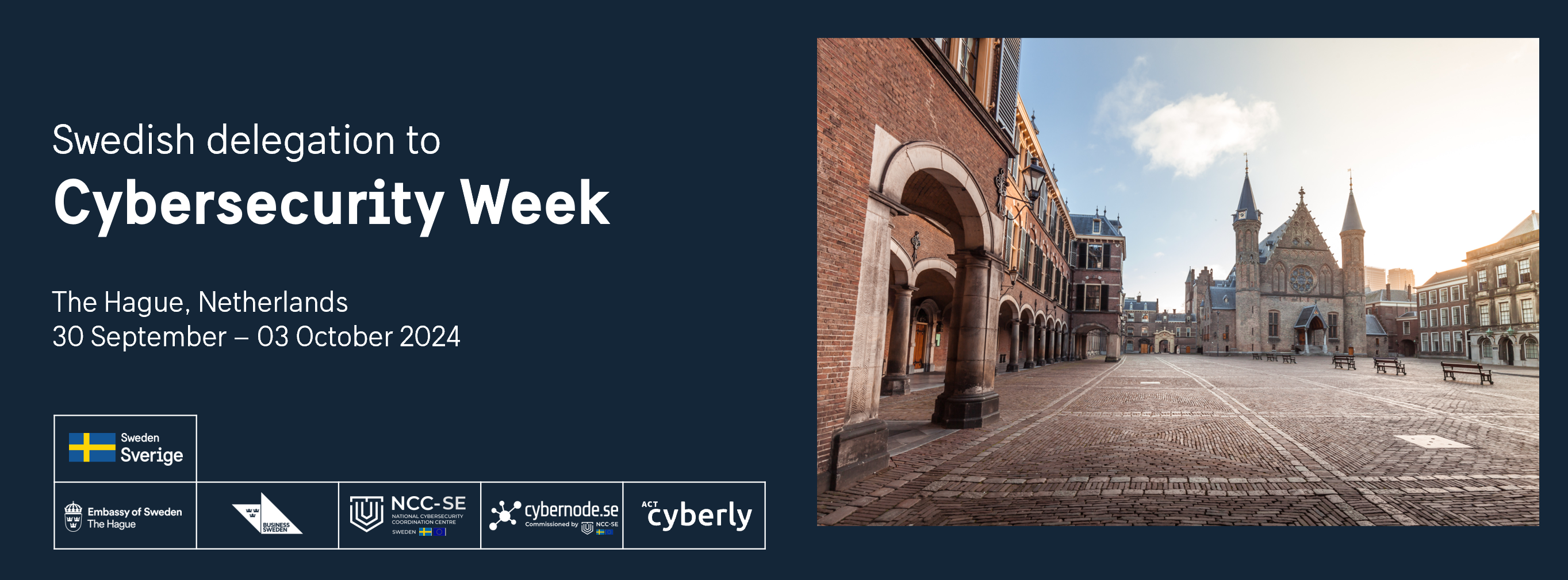 Header image for Swedish Delegation to Cybersecurity Week 2024