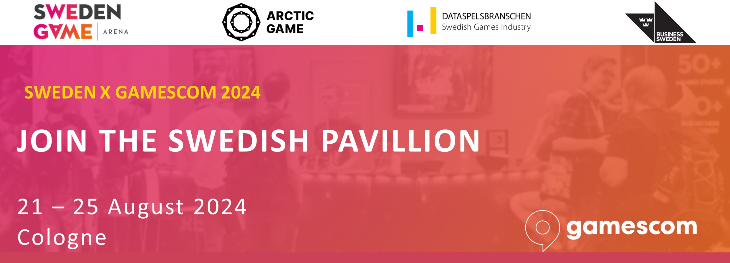 Header image for Swedish Pavillion at Gamescom 2024 - Sweden Game Arena