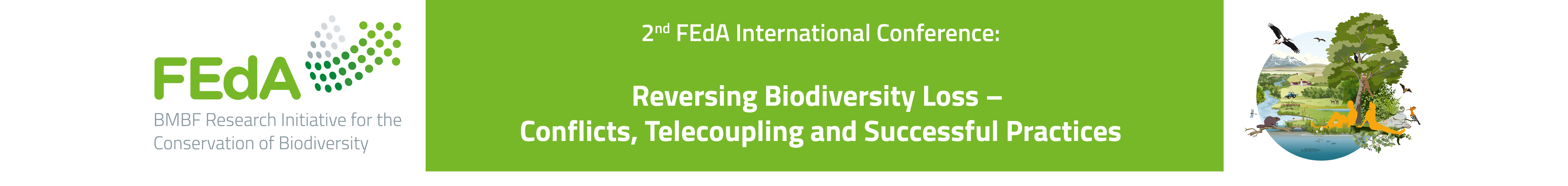 Header image for 2nd FEdA International Conference: "Reversing Biodiversity Loss - Conflicts, Telecoupling and Successful Practices"