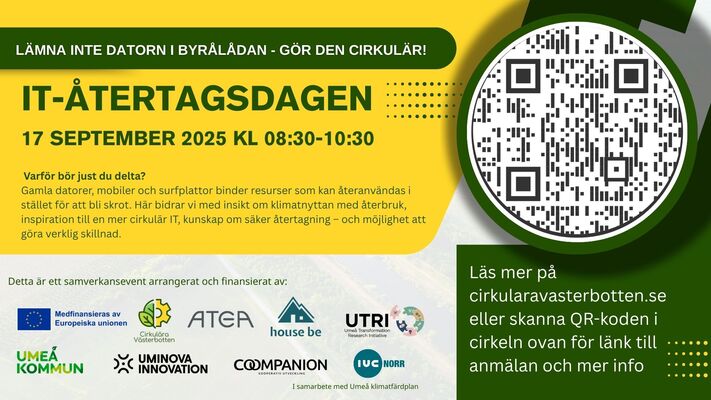 Profilbild för Lämna inte datorn i byrålådan – gör den cirkulär! - IT-återtagsdagen 17 sept 2025